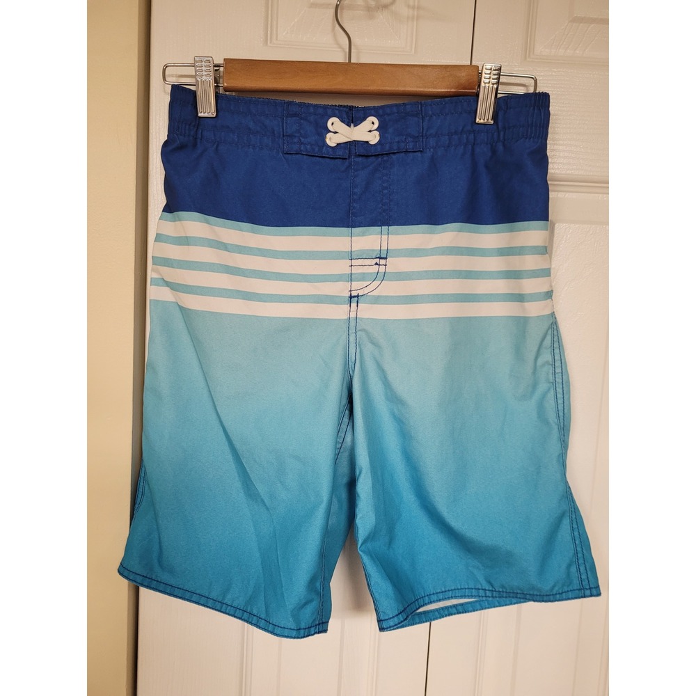 Old Navy Boys Blue Ombre Striped Swim Trunks/Board Shorts Size XL 14-16